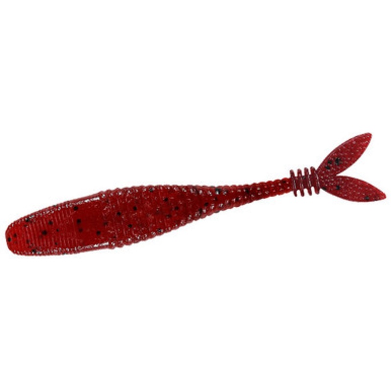 Duo Realis V-Tail Shad – 3in – Clear Red Pepper
