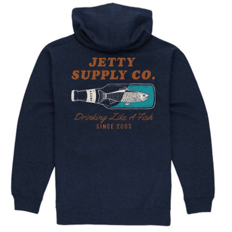 Jetty Drinkfish Hoodie – Navy – Large