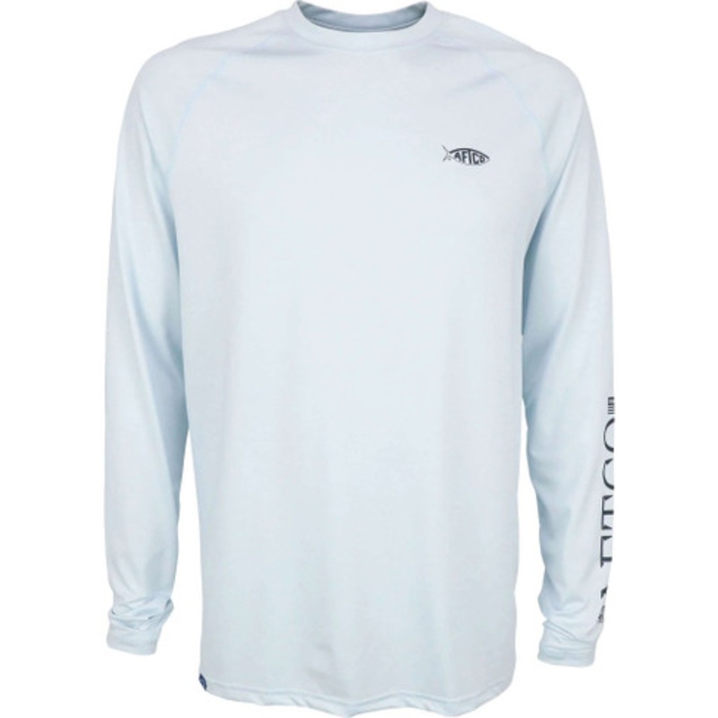 Aftco Yurei Performance Long Sleeve Shirt – Light Blue Heather – Large