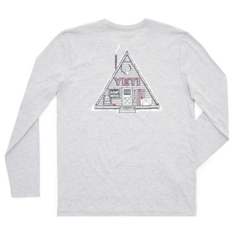 YETI Ski Cabin Long Sleeve T-Shirt – Heather Gray – Medium