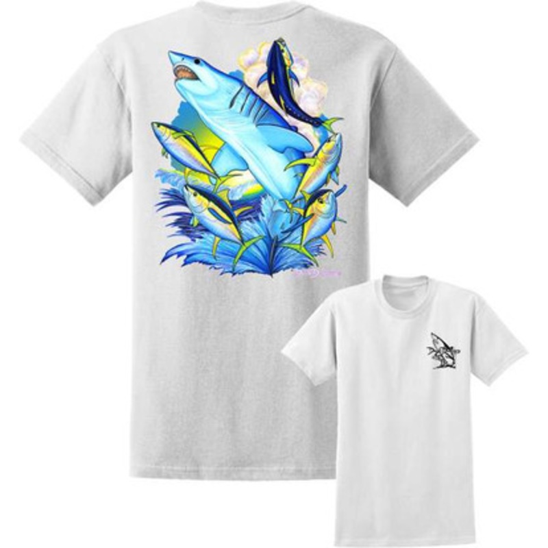 David Dunleavy DDM8022 Mako Shark Tee  – White – 3X-Large