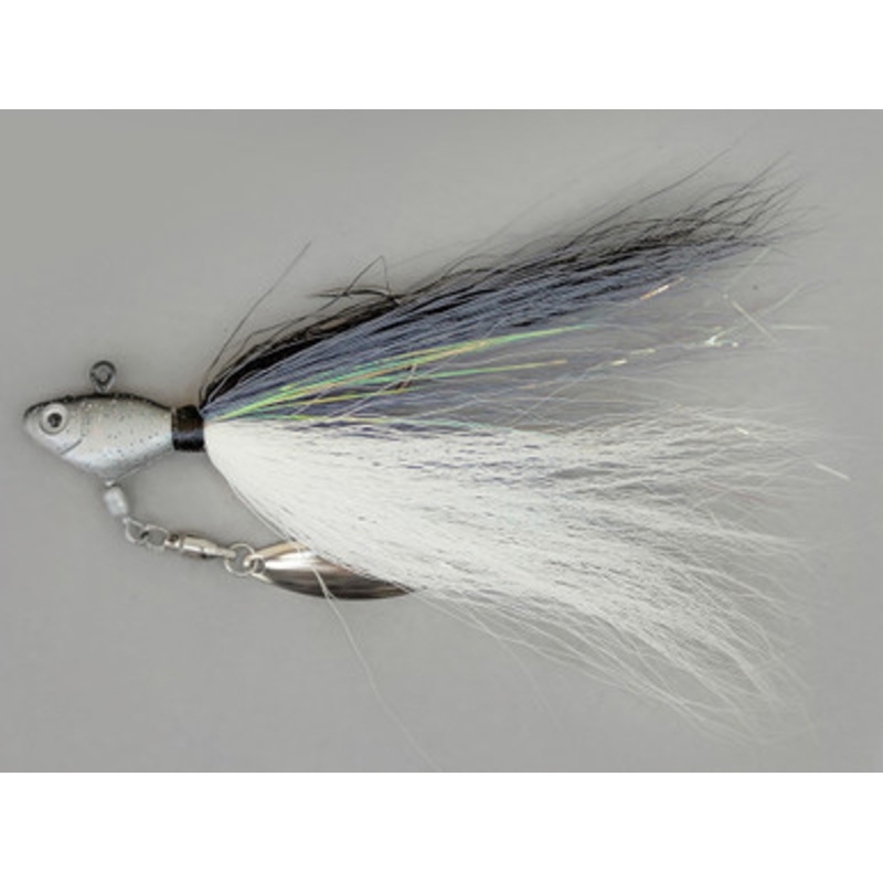 Fish Head Bucktail Spin – 1/2oz – Green Pumpkin
