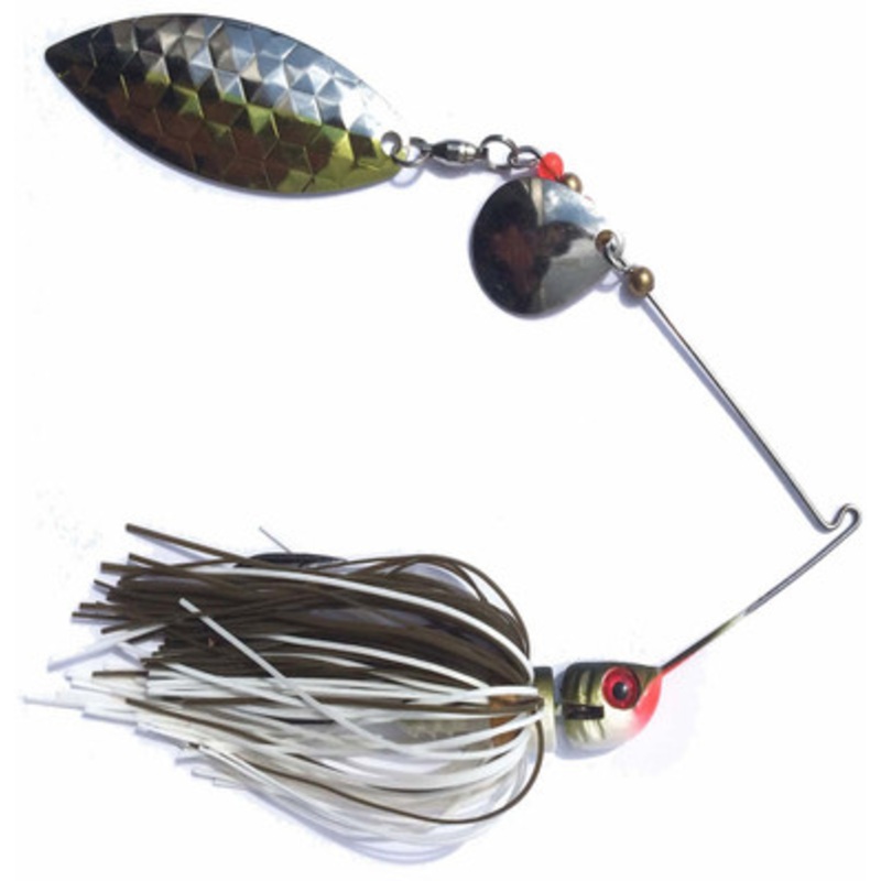 MegaStrike StrikeBack SpinnerBaits 3/4oz Baby Bass Skirt, Chartreuse/Nickel