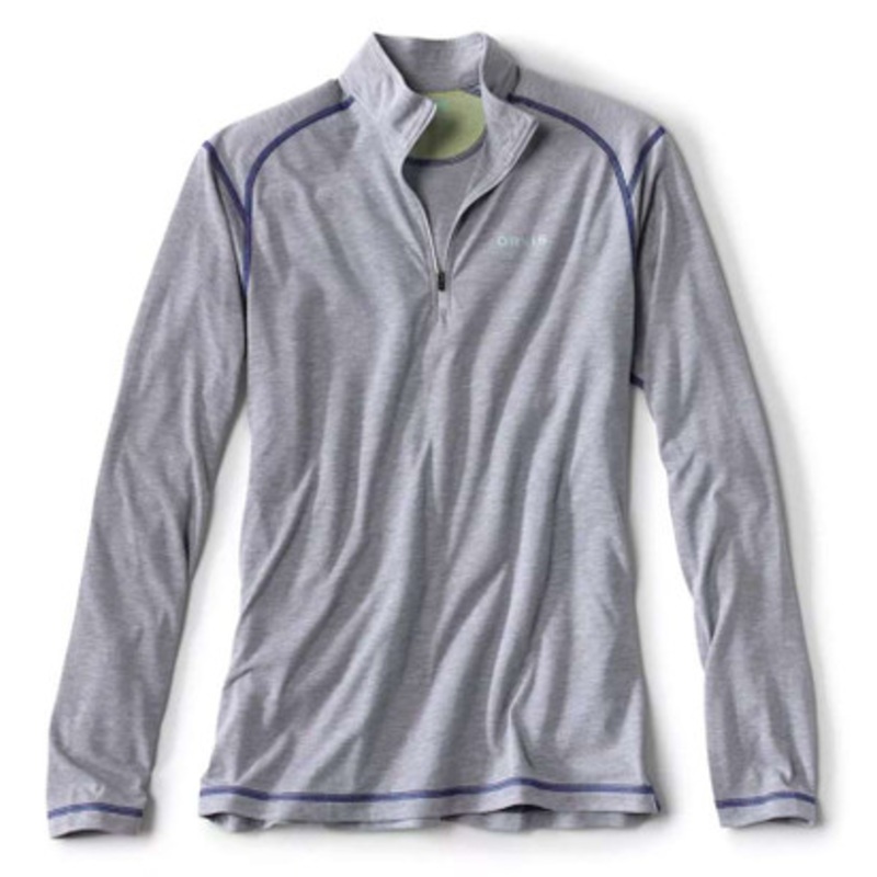 Orvis Dri-Release Quarter Zip Shirt – Light Heather Grey – Large