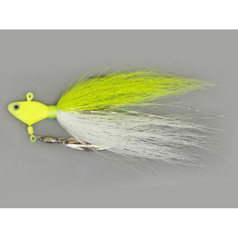 Fish Head Bucktail Spin – 3/8oz – Pearl White
