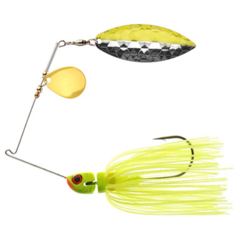 MegaStrike StrikeBack SpinnerBaits 3/8oz Chartreuse Skirt, Chartreuse/Nickel