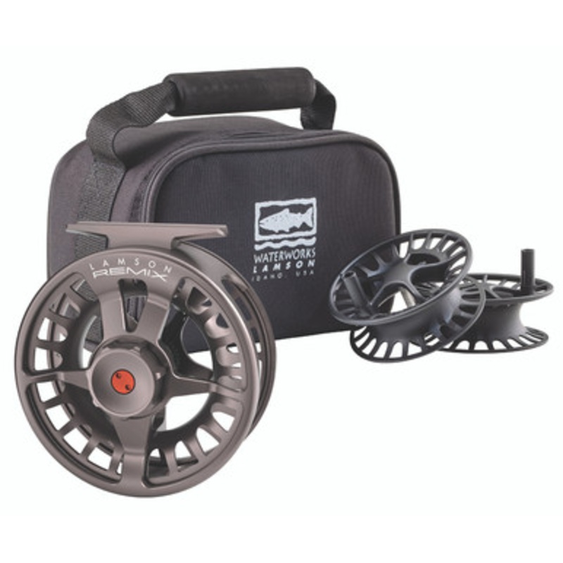 Waterworks Lamson Remix -7+ Fly Fishing Reel and Spools – 3 Pack – Smoke