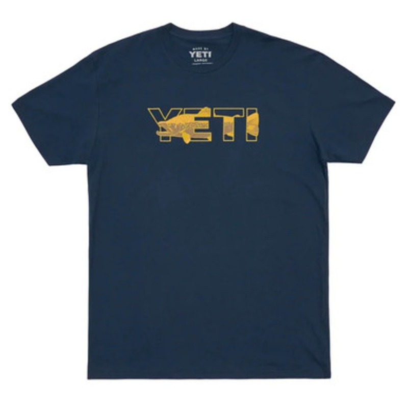YETI Brown Trout Short Sleeve T-Shirt – Midnight Navy – Large
