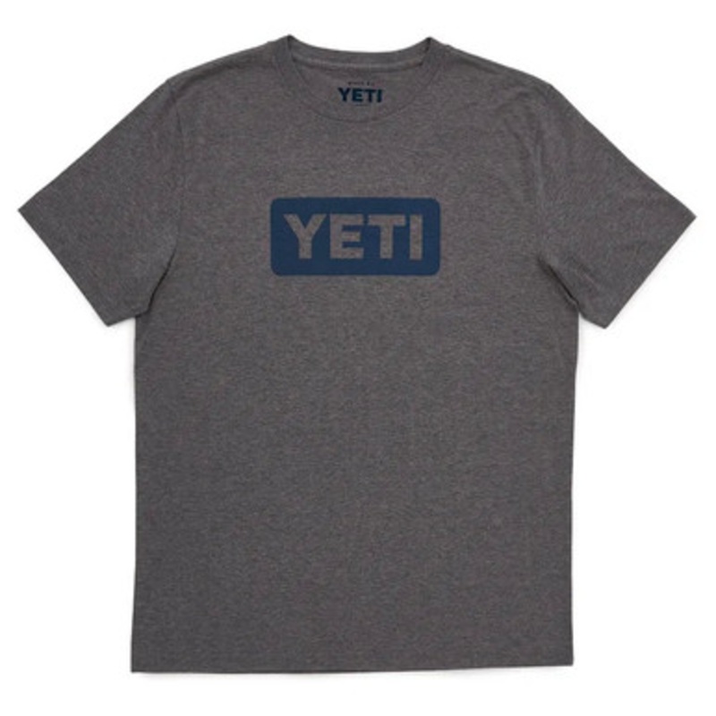 YETI Logo Badge Short Sleeve T-Shirt – Gray/Navy – Medium