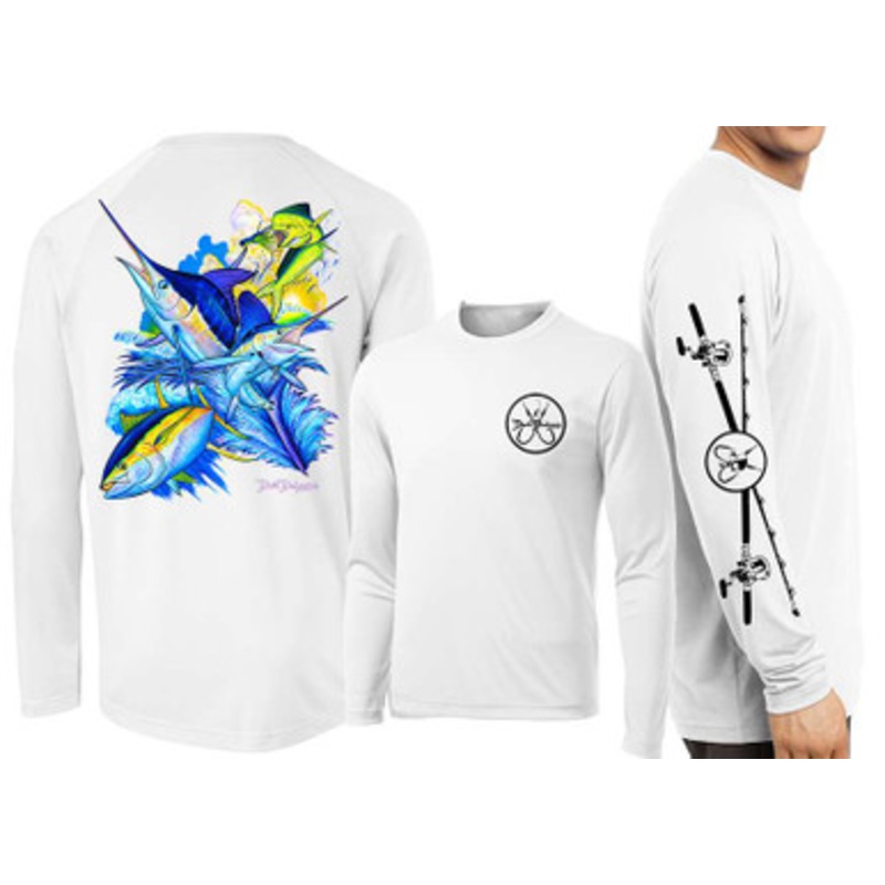David Dunleavy Off Shore Slam Long Sleeve Shirt – White – Large