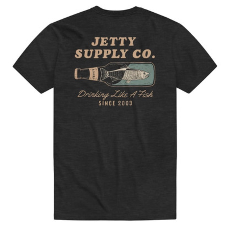 Jetty Drinkfish Short Sleeve T-Shirt – Charcoal – Large