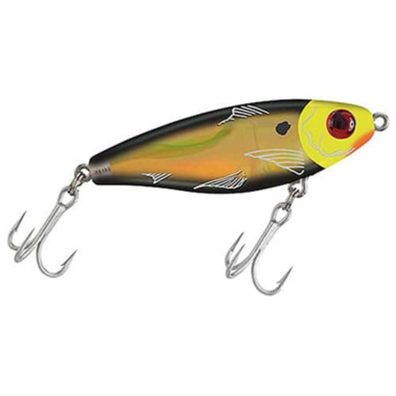 MirrOlure 27MR MirrOdine XL Suspending Twitchbait Chartreuse Head/Black Gold