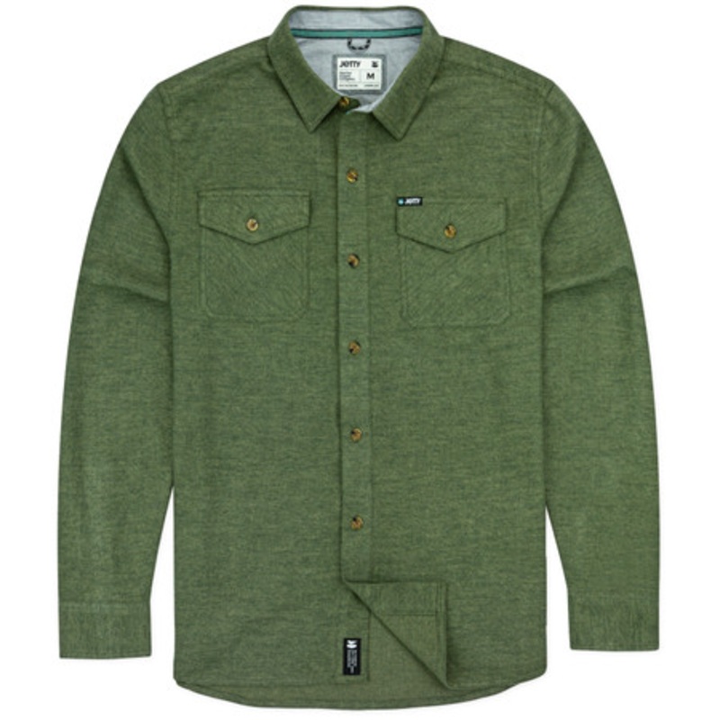 Jetty Essex Twill Shirt – Olive – Large