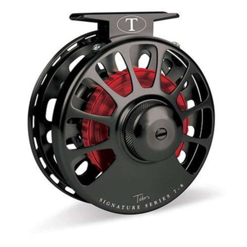 Tibor Signature Series 7-8 Fly Reel – Black w/ Red Hub