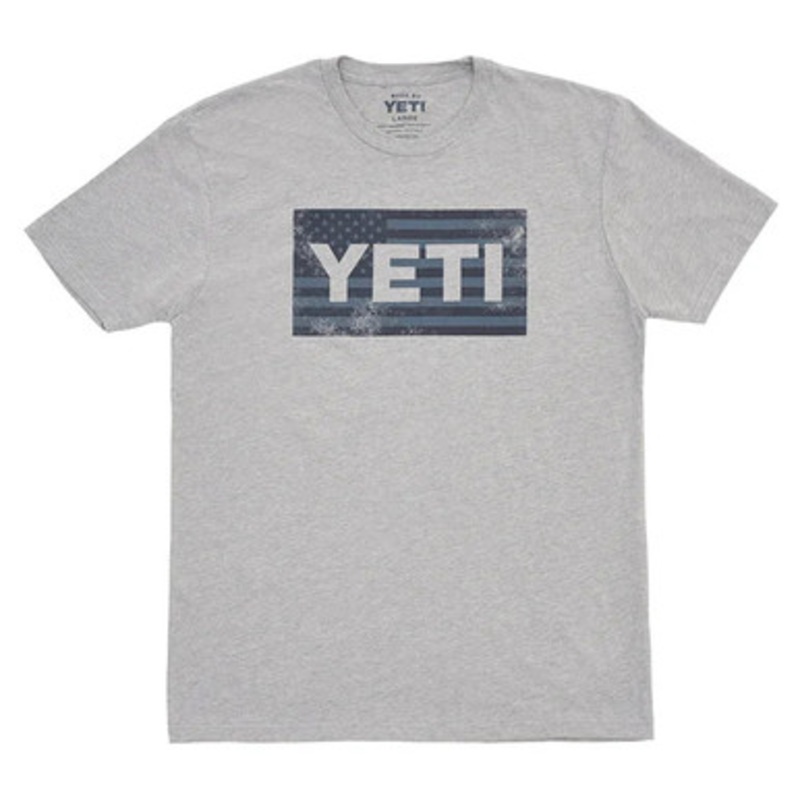 YETI American Flag Short Sleeve T-Shirt – Heather Gray – 3X-Large