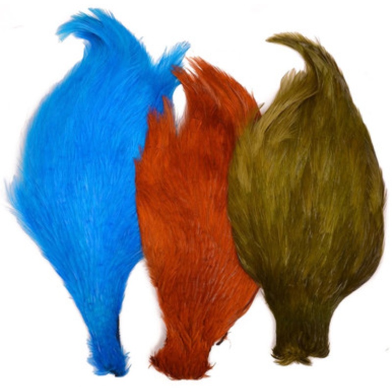 Superfly Chinese Cock Feather Cape – Blue Dun (Dyed Over White)