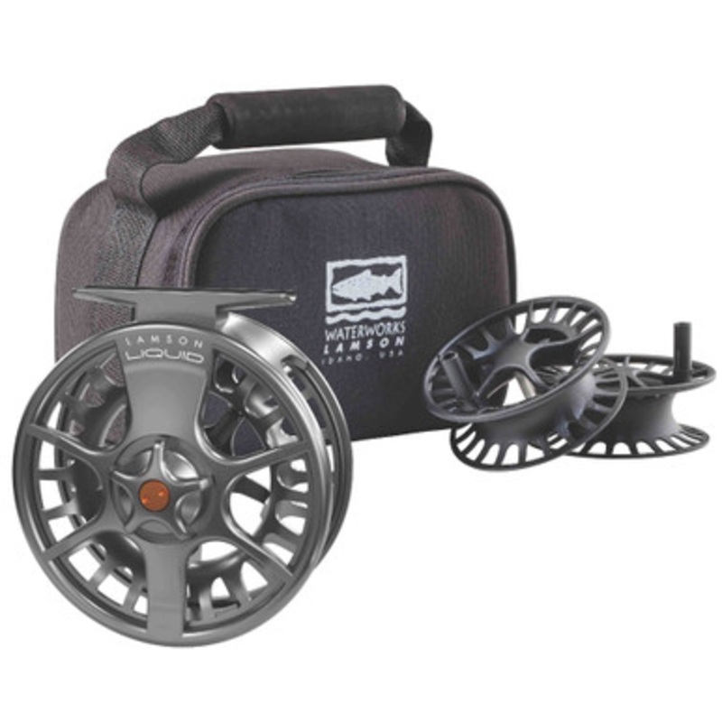 Waterworks Lamson Liquid -7+ Fly Fishing Reel and Spool – 3 Pack – Smoke