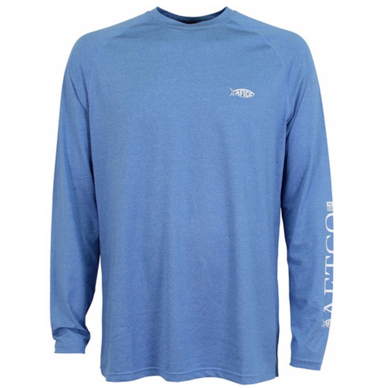 Aftco Yurei Performance Long Sleeve Shirt – Nautical Blue Heather – 2XL