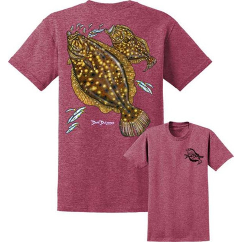 David Dunleavy Flounder T-Shirt – Heathered Cardinal – Large