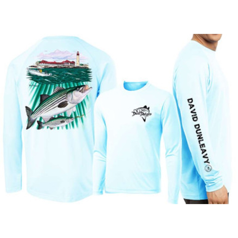 David Dunleavy Striper/Lighthouse Long Sleeve Shirt – Arctic Blue – X-Large