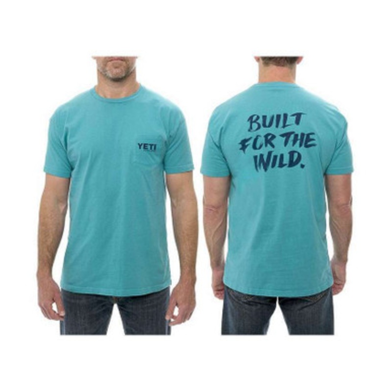 YETI YTSBFWT ‘Built for the Wild’ Short Sleeve Pocket T-Shirt – Teal – Large