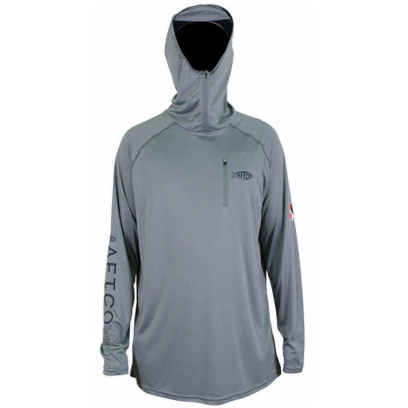 Aftco Jason Christie Performance Hooded Long Sleeve Shirt – Steel – XL