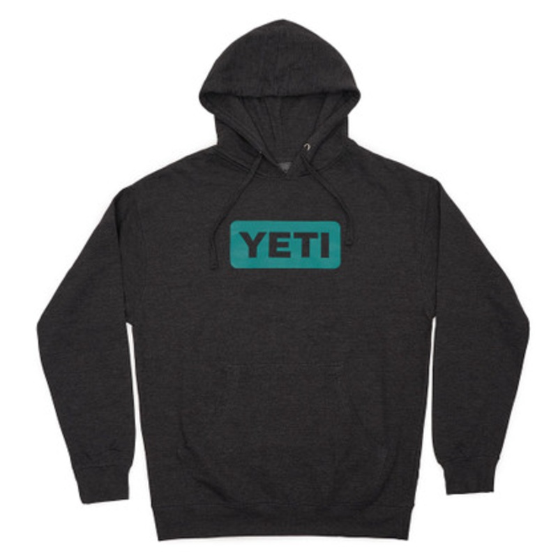 YETI Badge Logo Hoodie – Charcoal – XL