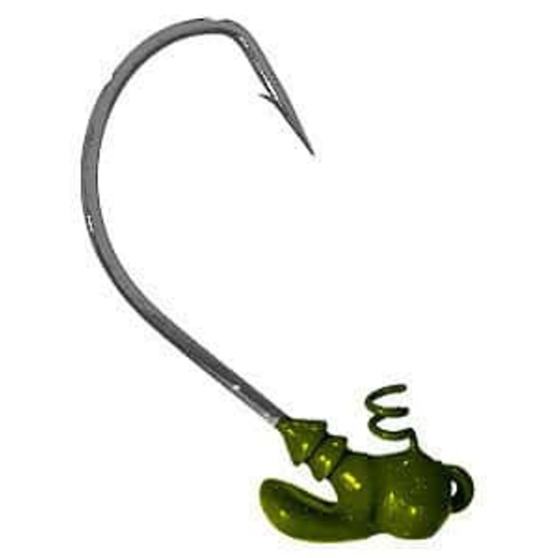 MegaStrike ShakE2 Pro Series EWG Shakey Head Jigs 3/16oz 4pk GP Green/Pump