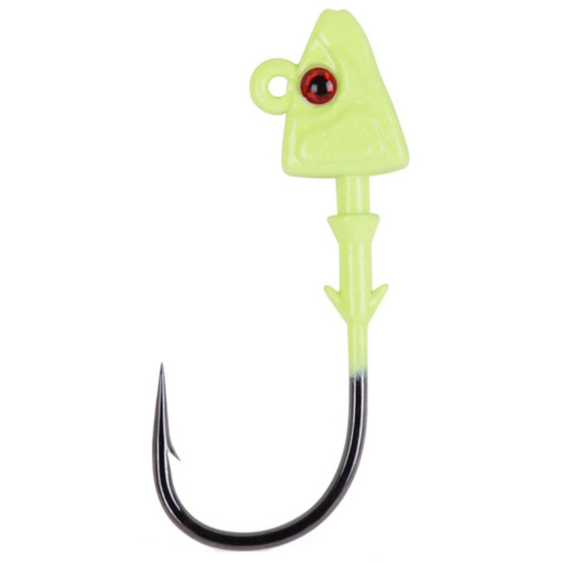 Mustad SD824 Elite Shad/Darter Jig Head Lure 1/4oz Glow Green