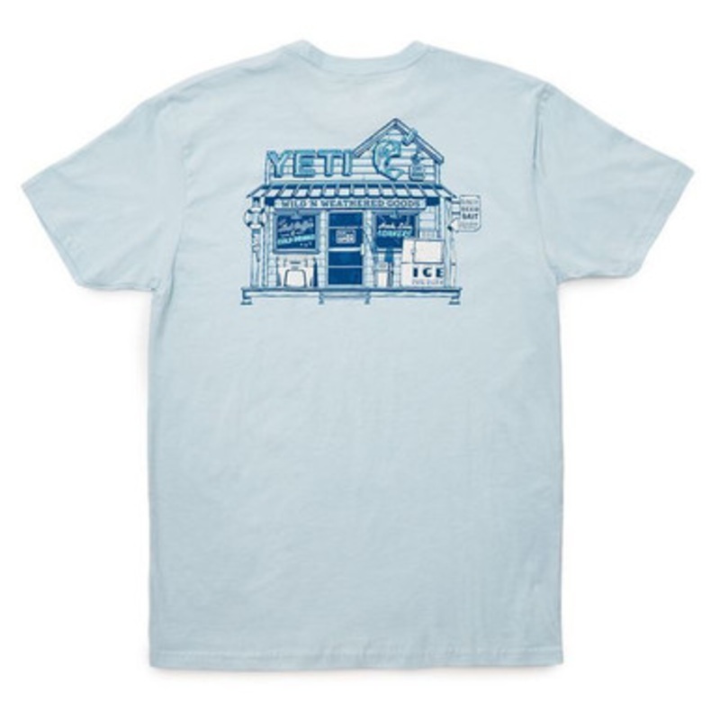 YETI Bait Shop Short Sleeve T-Shirt – Light Blue – S