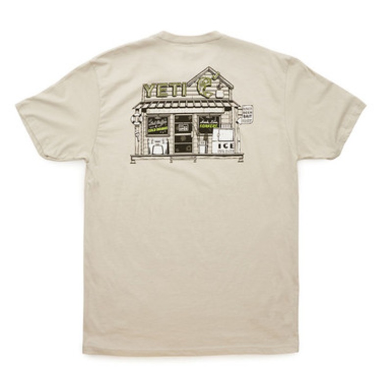 YETI Bait Shop Short Sleeve T-Shirt – Tan – M