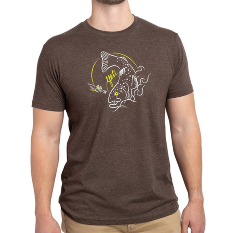 YETI Brown Trout Short Sleeve T-Shirt – Espresso – S