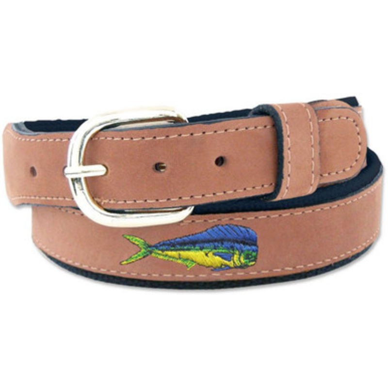 Zep-Pro Dolphin Embroidered Leather Belt – Size 32