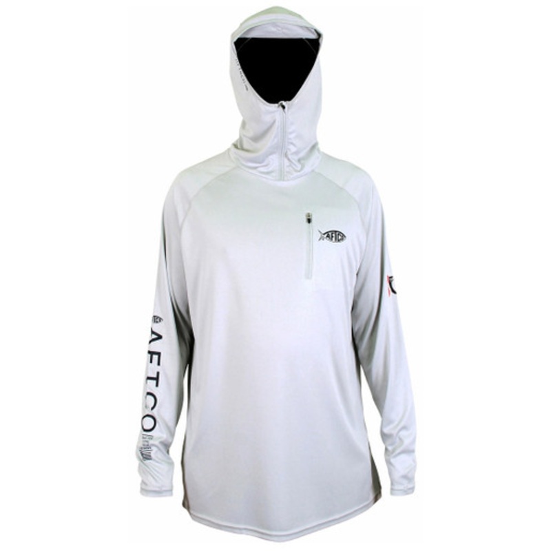 Aftco Jason Christie Performance Hooded Long Sleeve Shirt – Gray – S