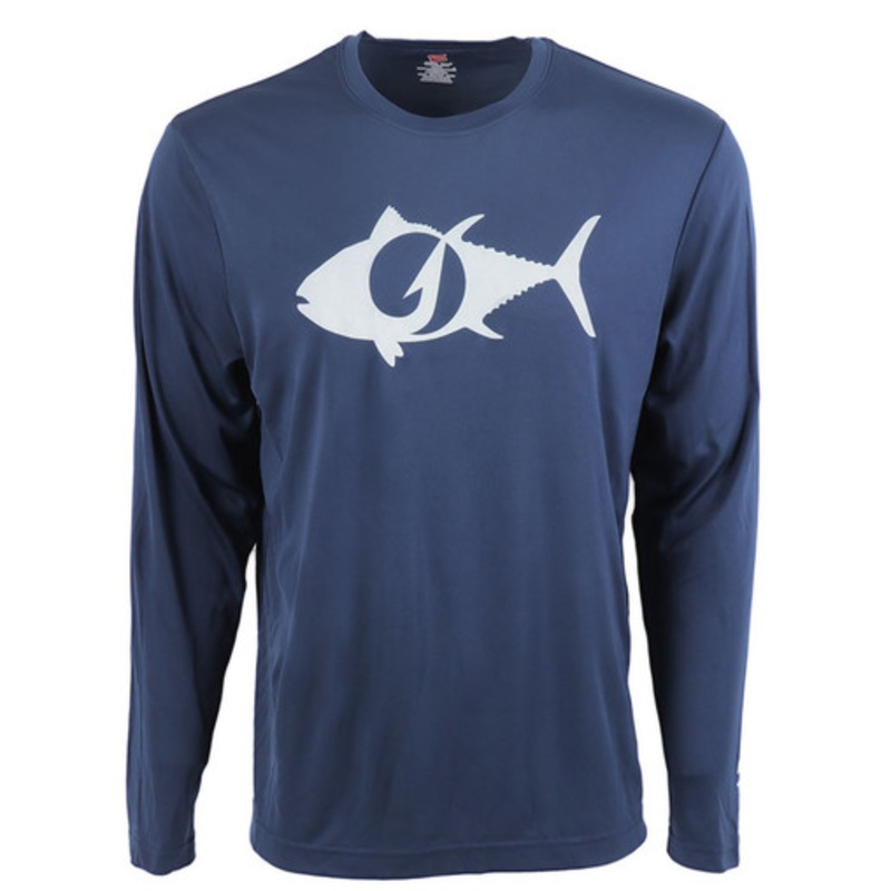 TackleDirect Tuna Logo Men’s Performance LS Shirt – Navy – Large