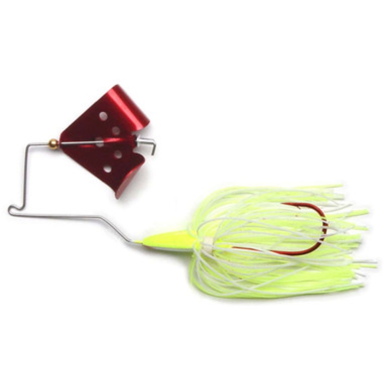 MegaStrike Cavitron BuzzBait 1/4oz Red Blade Chartreuse/White Skirt