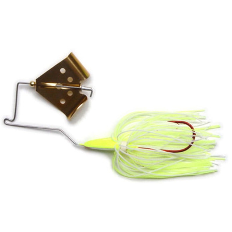 MegaStrike Cavitron BuzzBait 3/8oz Gold Blade Chartreuse/White Skirt