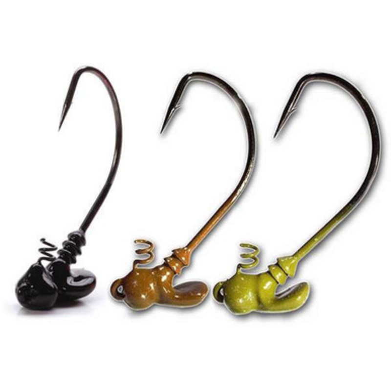 MegaStrike ShakE2 Pro Series EWG Shakey Head Jigs 3/16oz 4pk CW Chartreuse/White