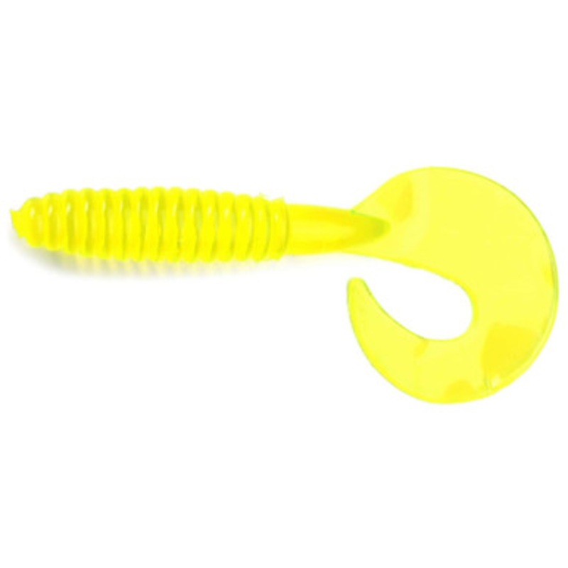 MegaStrike MegaGrub 5” Soft Plastic Lures Transparent Chartreuse