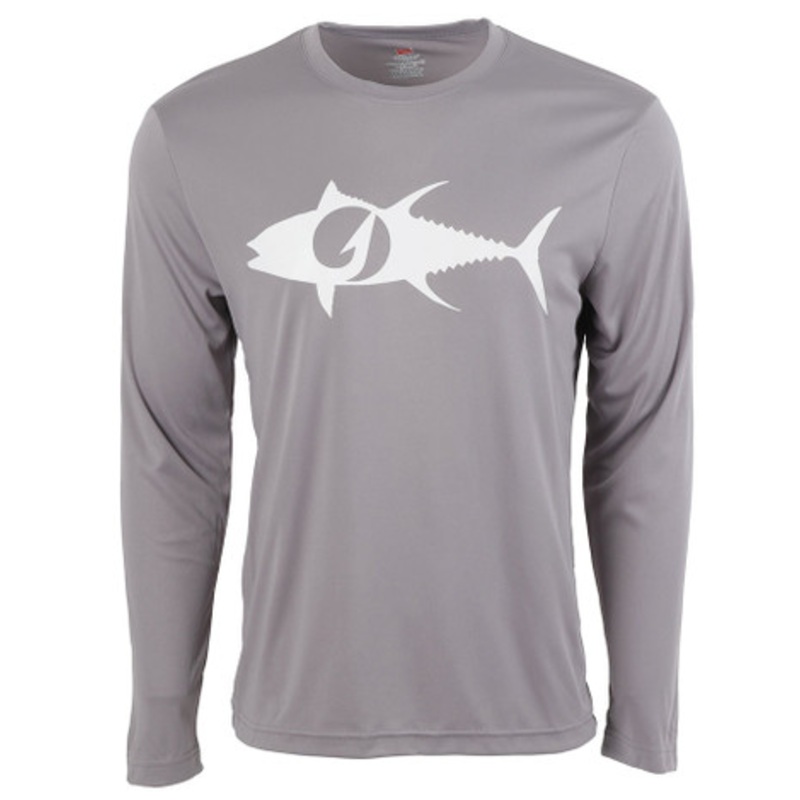 TackleDirect Tuna Logo Men’s Performance LS Shirt – Graphite – X-Large