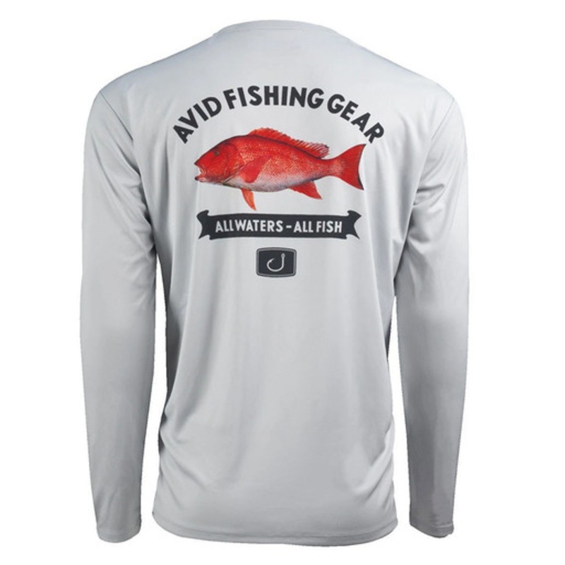 AVID Sportswear Red Snapper AviDry Long Sleeve Shirt – Glacier Grey – L