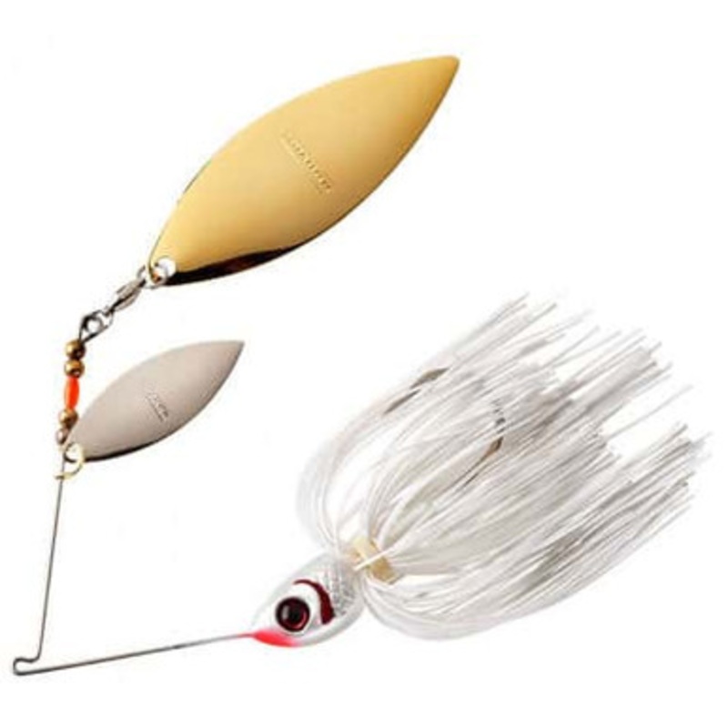 Booyah BYBW12 Willow Double Blade Spinbait 1/2oz 615 Pearl White/Snow White