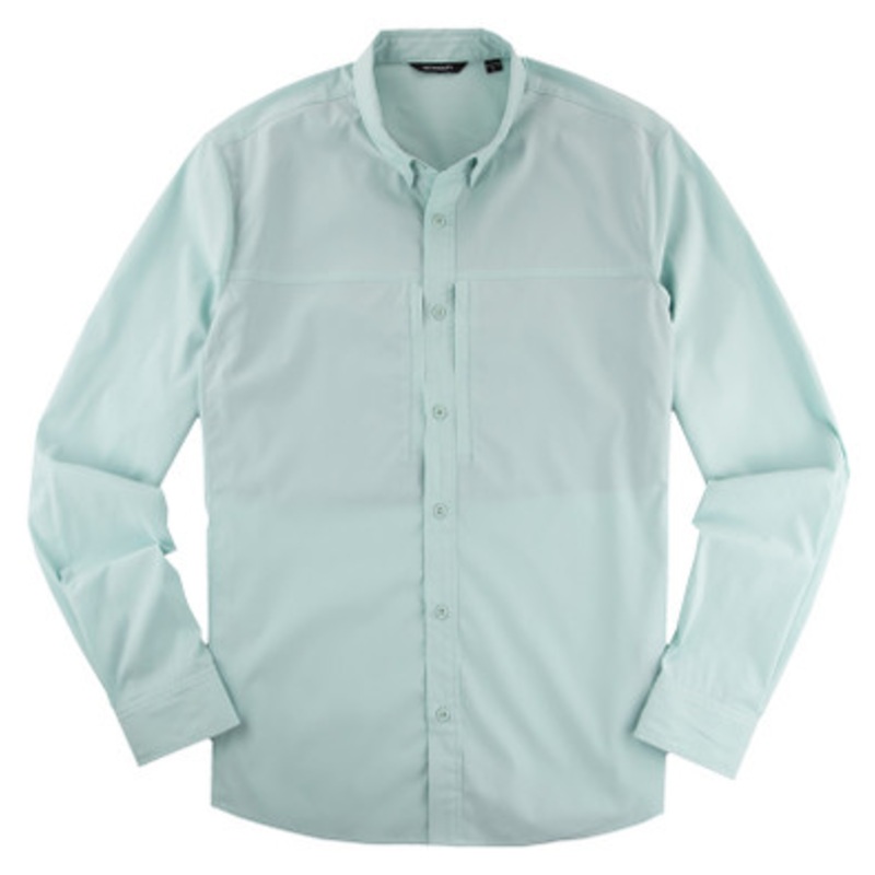 JB Langley Rockwell Long Sleeve Button Down Shirt – Light Blue – XL
