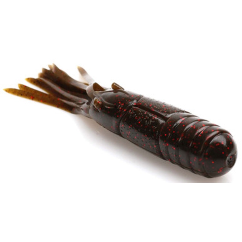 MegaStrike 4” Mega Tube Soft Plastic Lures Green Pumpkin w/ Black and Red Flake