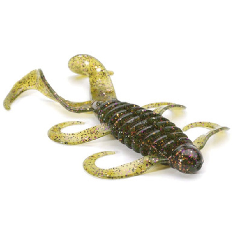 MegaStrike Mega Bug 4.5” Soft Plastic Lures Watermelon Purple and Copper Flake