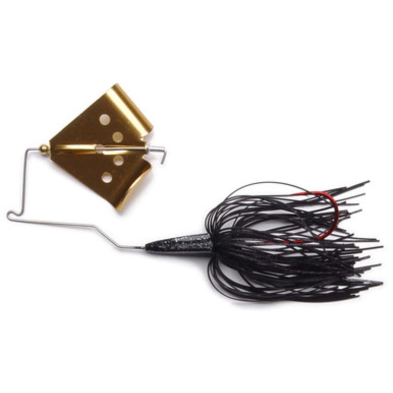 MegaStrike Cavitron BuzzBait 1/4oz Gold Blade Black Skirt