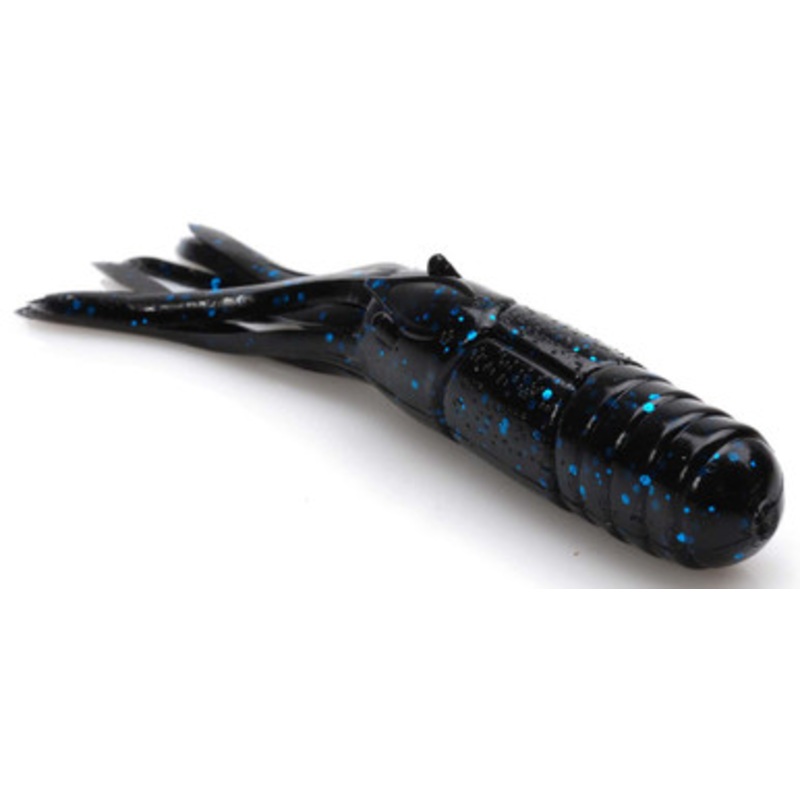 MegaStrike 4” Mega Tube Soft Plastic Lures Black w/ Blue Flake