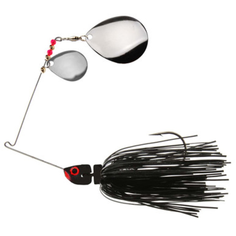 MegaStrike Double Colorado Blade StrikeBack SpinnerBait 3/4oz Black Skirt