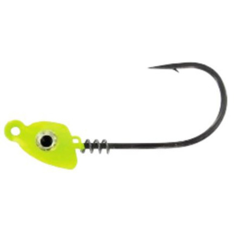Mustad Impact Spring Jig Head – 1/16oz – Chartreuse