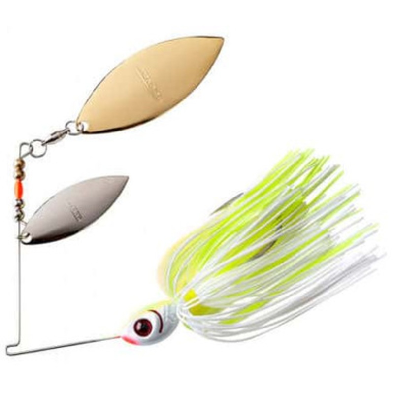 Booyah BYBW12 Willow Double Blade Spinbait 1/2oz 616 Chartreuse Pearl White/White Chartreuse